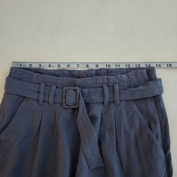 Abercrombie & Fitch Linen Blend High Waisted Belted Shorts Size Medium - Picture 5 of 10
